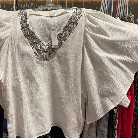 Chico's embellished off white top size 3 (xl) NWT-Pretty! - Picture 4 of 5
